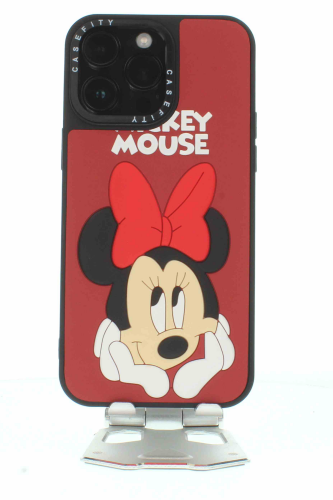 Apple iPhone 13 Pro Kırmızı Baskılı ve Kabartmalı Kılıf Micky Mouse - 4