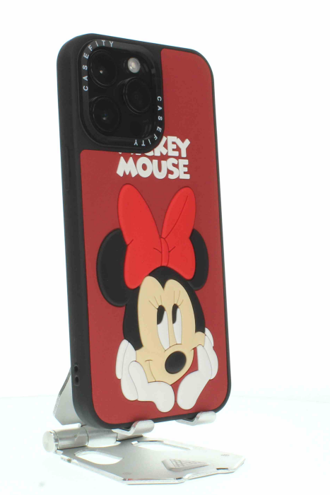 Apple iPhone 13 Pro Kırmızı Baskılı ve Kabartmalı Kılıf Micky Mouse - 5