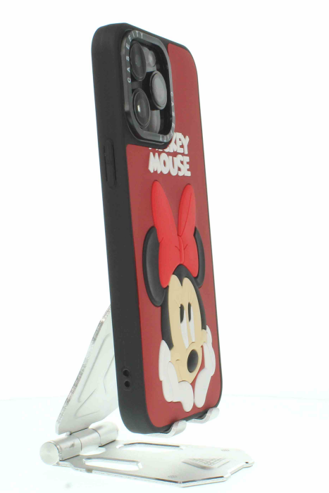 Apple iPhone 13 Pro Kırmızı Baskılı ve Kabartmalı Kılıf Micky Mouse - 6