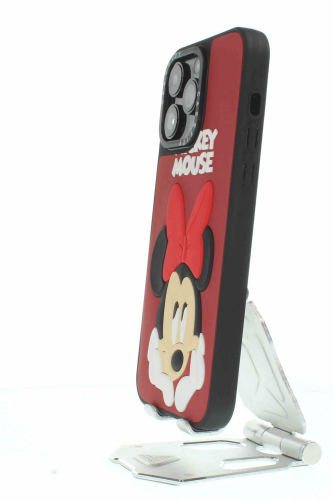 Apple iPhone 13 Pro Kırmızı Baskılı ve Kabartmalı Kılıf Micky Mouse - 7