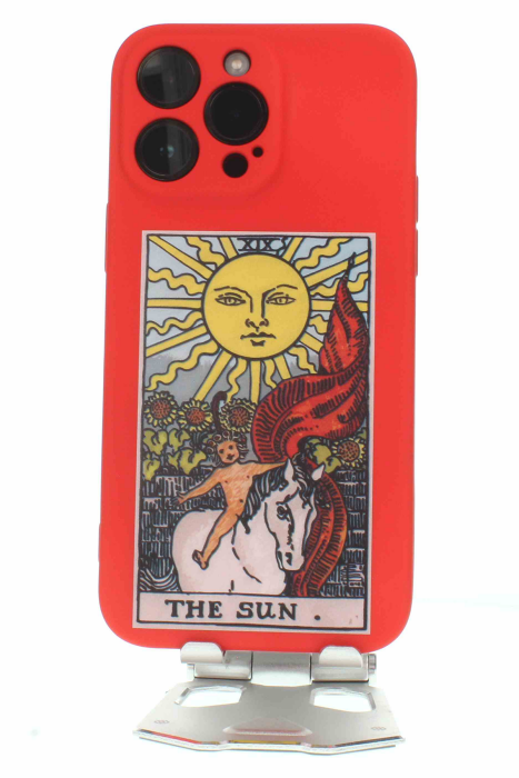 Apple iPhone 14 Pro Kamera Korumalı Kırmızı Baskılı Kılıf The Sun - 4