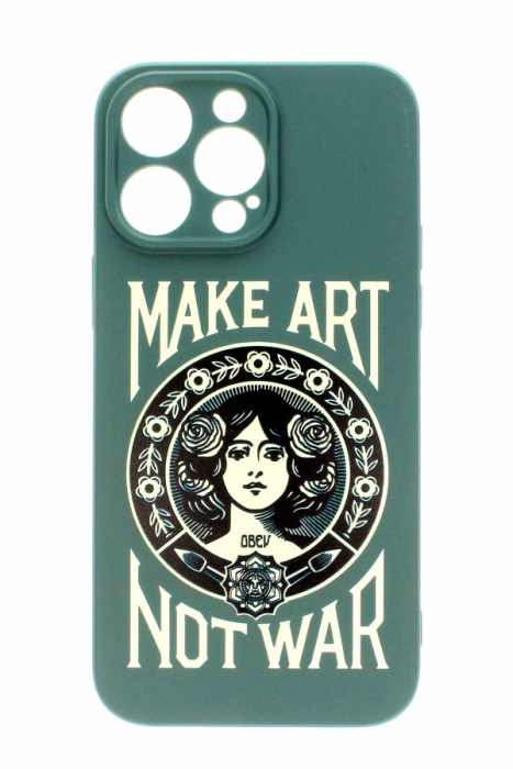 Apple iPhone 14 Pro Max Kamera Korumalı Yeşil Baskılı Kılıf Make Art - 3