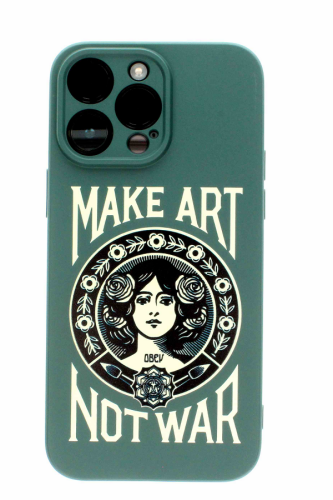 Apple iPhone 14 Pro Max Kamera Korumalı Yeşil Baskılı Kılıf Make Art - 2