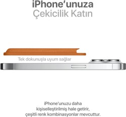 Apple Güçlü Manyetik Özellikli Magsafe Aksesuarlarıyla Uyumlu Kahverengi Renk Deri Cüzdan Kartlık - 9