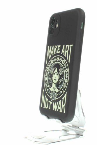 Apple iPhone 11 Kamera Korumalı Siyah Baskılı Kılıf Make Art - 6