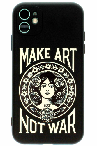 Apple iPhone 11 Kamera Korumalı Siyah Baskılı Kılıf Make Art - 2