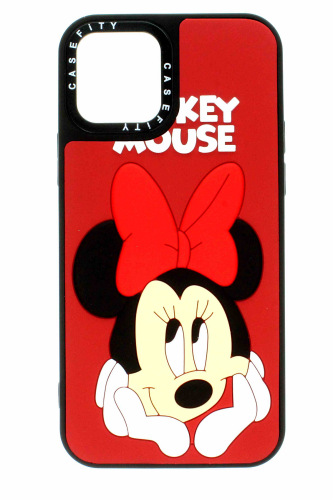 Apple iPhone 11 Kırmızı Kabartmalı Kılıf Micky Mouse - 3