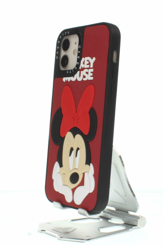 Apple iPhone 11 Kırmızı Kabartmalı Kılıf Micky Mouse - 6