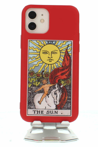 Apple iPhone 12 Kırmızı Baskılı Kılıf The Sun - 4