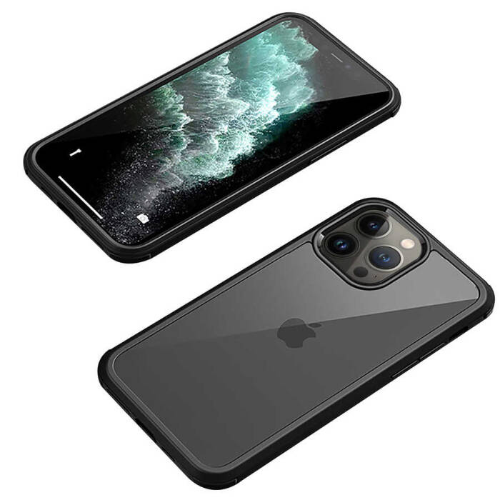 Apple iPhone 12 Pro Kılıf Zore Dor Silikon Temperli Cam Kapak - 2