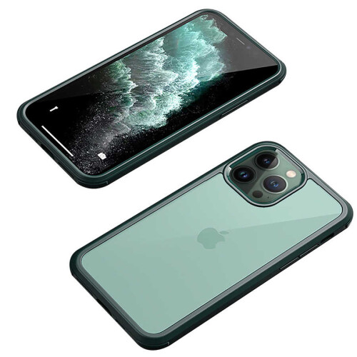 Apple iPhone 12 Pro Kılıf Zore Dor Silikon Temperli Cam Kapak - 8