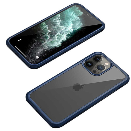 Apple iPhone 12 Pro Kılıf Zore Dor Silikon Temperli Cam Kapak - 9