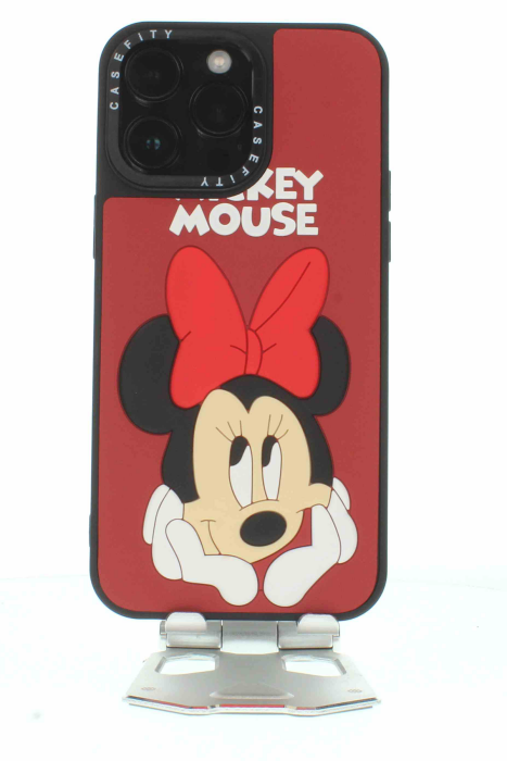 Apple iPhone 12 Pro Max Kırmızı Baskılı ve Kabartmalı Kılıf Micky Mouse - 3