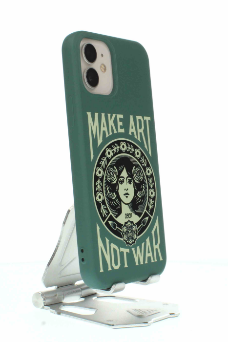 Apple iPhone 12 Yeşil Baskılı Kılıf Make Art - 5