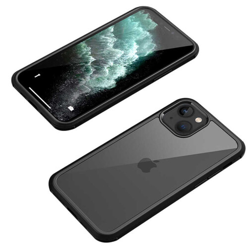 Apple iPhone 13 Kılıf Zore Dor Silikon Temperli Cam Kapak - 2