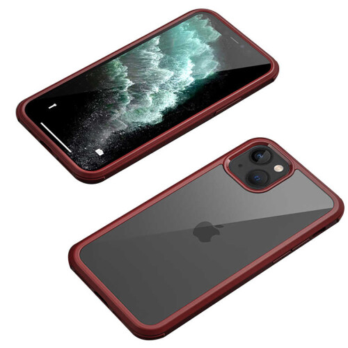 Apple iPhone 13 Kılıf Zore Dor Silikon Temperli Cam Kapak - 3