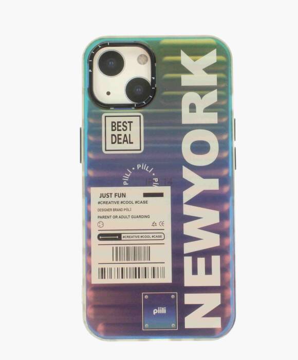 Apple iPhone 14 Hologram Desenli NewYork Kılıf - 3