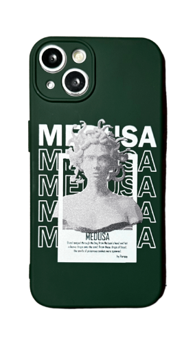 Apple iPhone 14 Medusa Desenli Yeşil Kılıf 