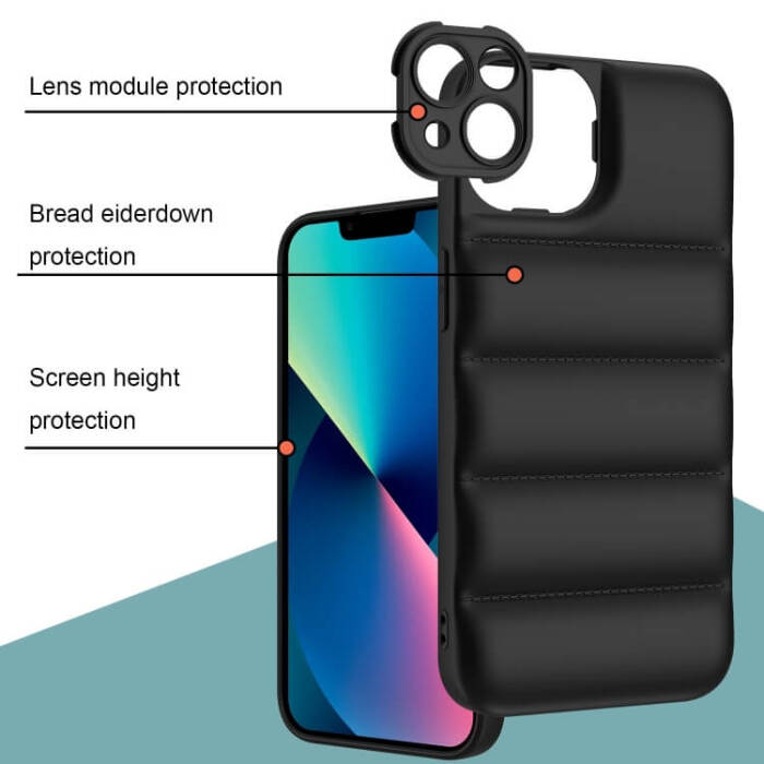 Apple iPhone 14 Pro Max Puffer Case Yeşil Telefon Kılıfı - 3