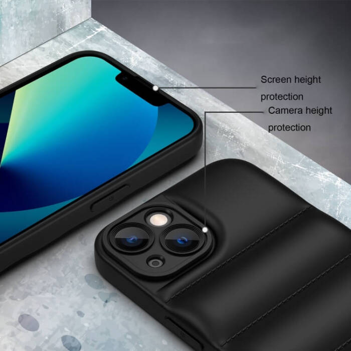 Apple iPhone 14 Pro Max Puffer Case Yeşil Telefon Kılıfı - 4