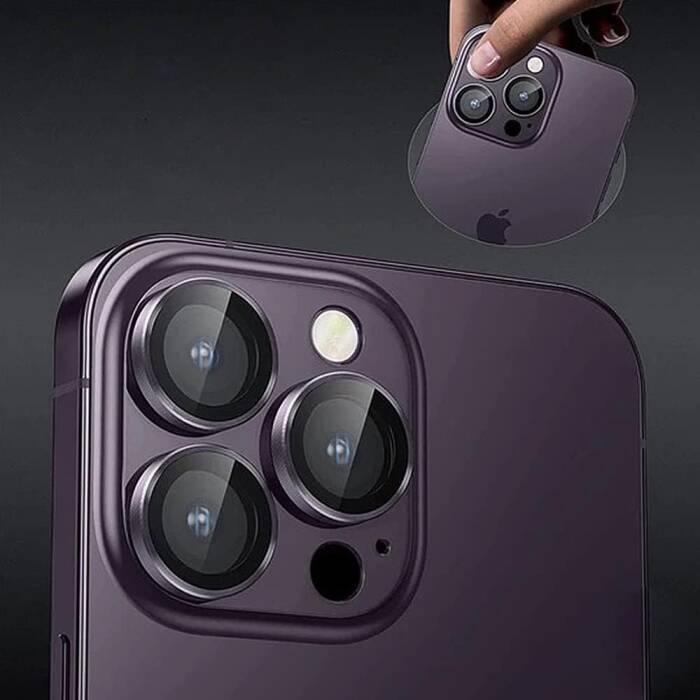 Apple iPhone 14 Pro Max Safir Lens Koruma Deep Purple - 3