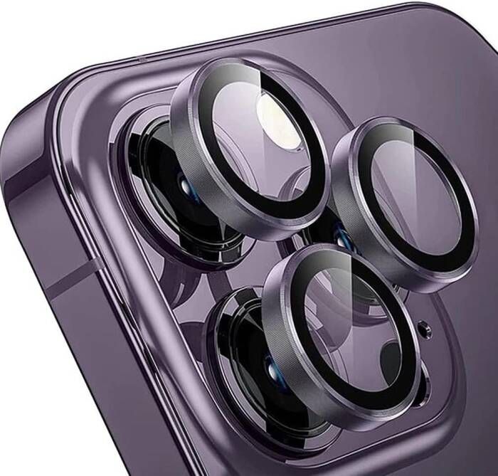 Apple iPhone 14 Pro Max Safir Lens Koruma Deep Purple - 1