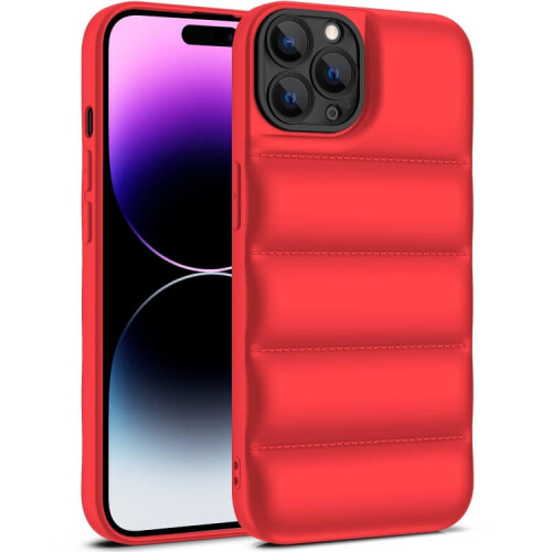 Apple iPhone 14 Pro Puffer Case Kırmızı Telefon Kılıfı 