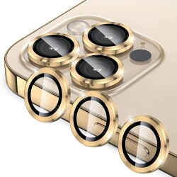 Apple iPhone 14 Pro Safir Lens Koruma Gold - 1