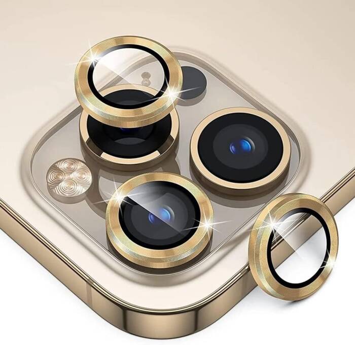 Apple iPhone 14 Pro Safir Lens Koruma Gold - 2