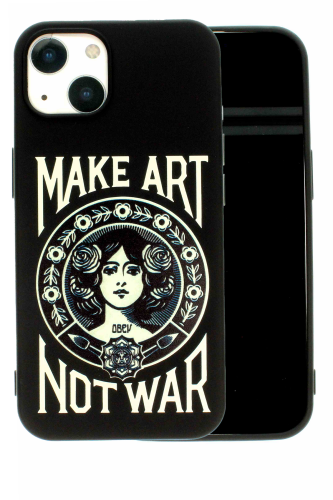 Apple iPhone 14 Siyah Baskılı Kılıf Make Art 