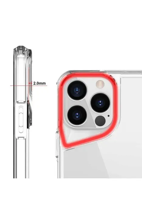 Apple iPhone 15 Pro Kılıf Kamera Çıkıntılı Şeffaf Darbe Emici Sert Silikon Kapak T-Max - 3