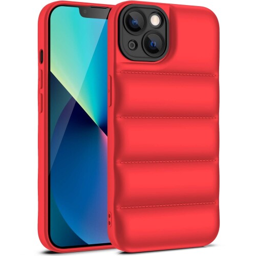 Apple iPhone 15 Pro Max Puffer Case Kırmızı Telefon Kılıfı 