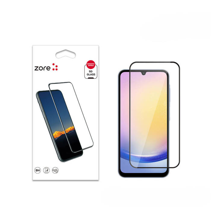 Galaxy A25 Zore Kenarları Kırılmaya Dayanıklı Cam Ekran Koruyucu - 1