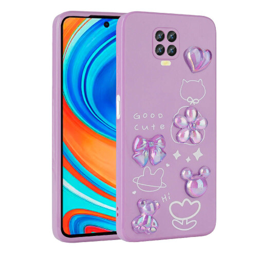 Xiaomi Redmi Note 9 Pro Kılıf Kabartma Figürlü Parlak Zore Toys Silikon Kapak - 5